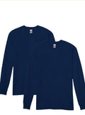 Long Sleeve T-Shirt with Rounded Neckline- Rectangle Logo- Front & Back