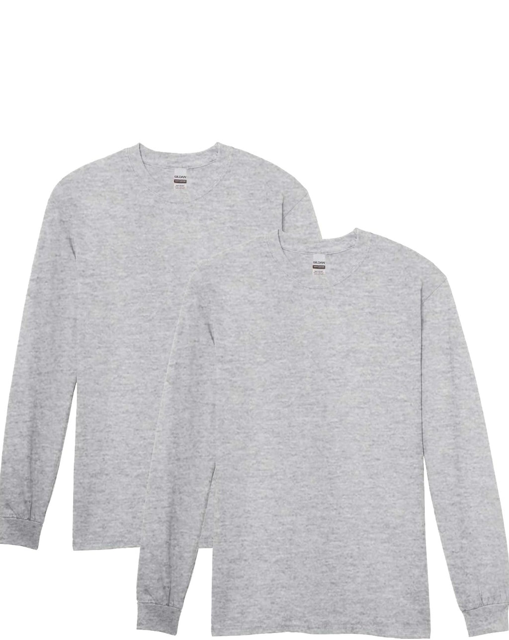 Long Sleeve T-Shirt with Rounded Neckline- Round Logo- Front & Back