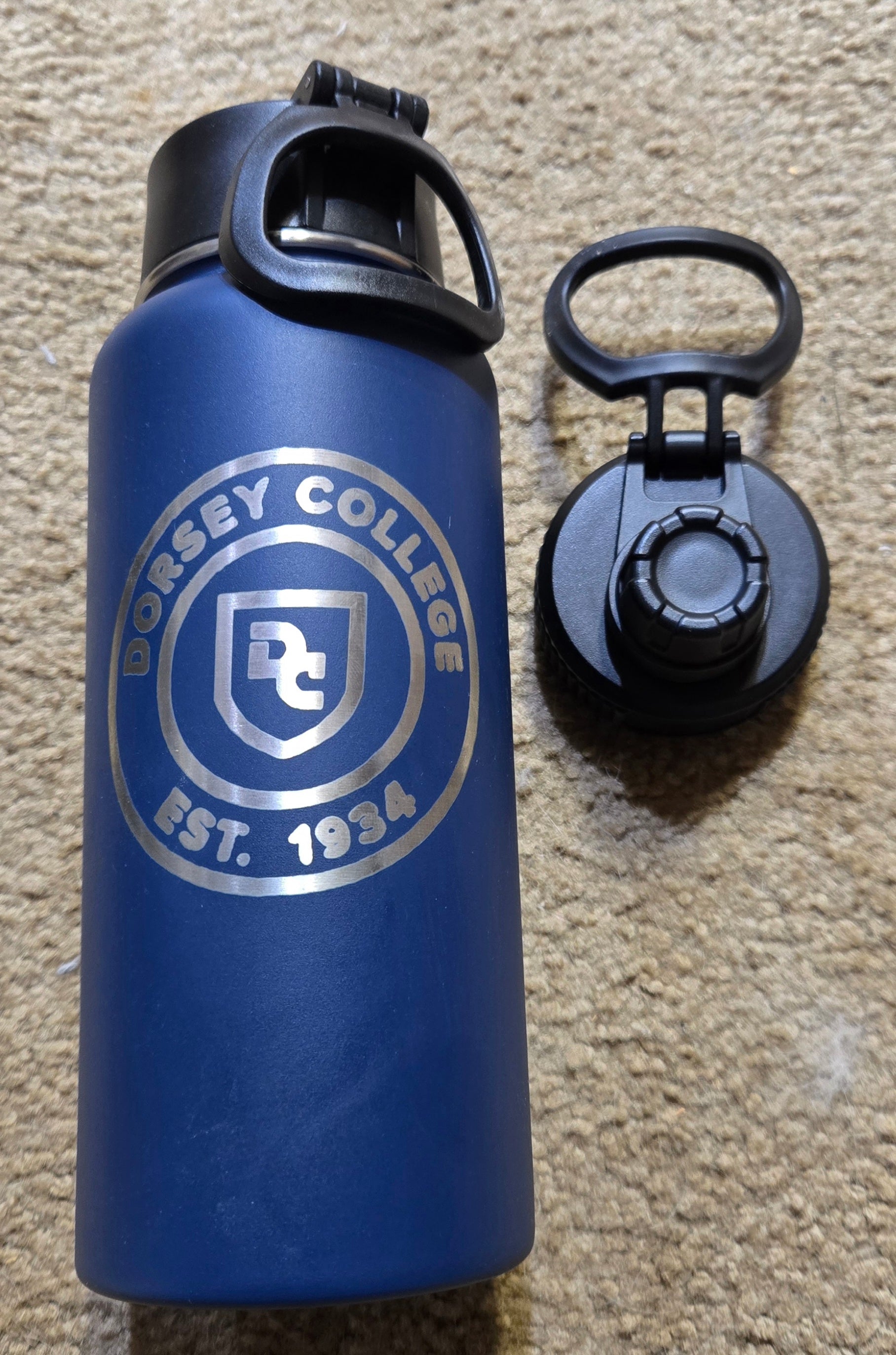 32 oz Water Bottle with 2 Lids- Round Logo