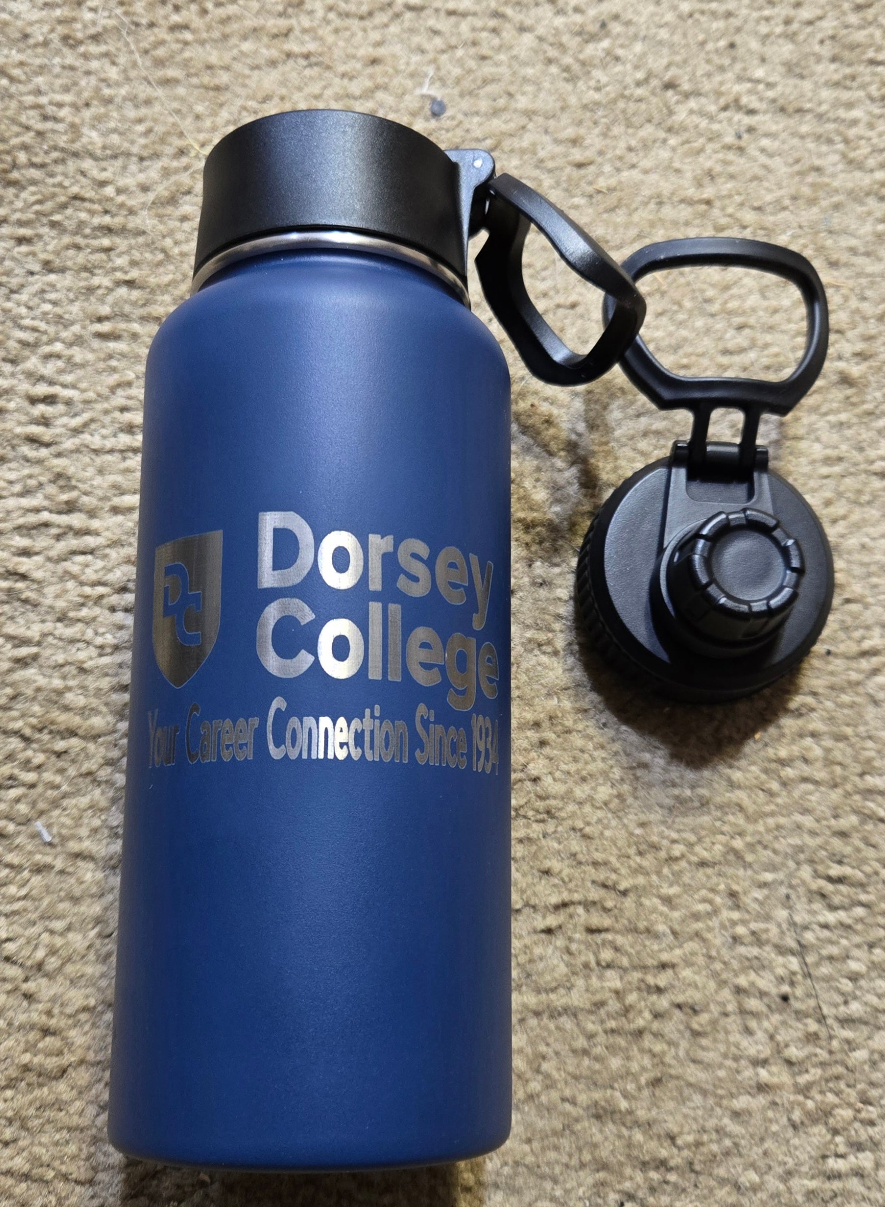 32 oz Water Bottle with 2 Lids- rectangle Logo