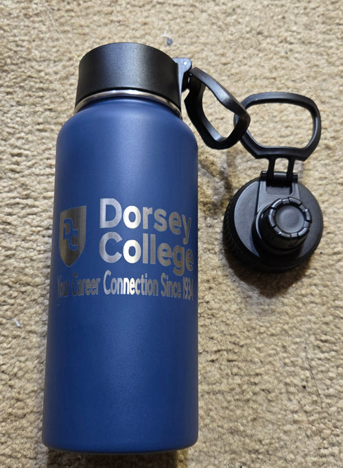 32 oz Water Bottle with 2 Lids- rectangle Logo